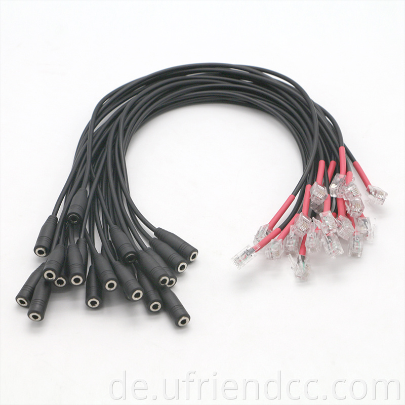 Hochwertige Fabrikherstellung wasserdichtes PVC 30 cm 4p4c RJ9/RJ10 bis 3,5 mm weibliches Headset -Kabel